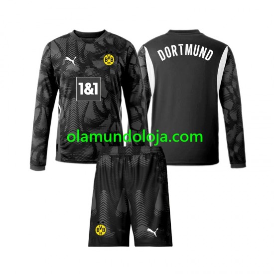 Camisola Borussia Dortmund Guarda-redes Criança Equipamento Quarto 2024-2025 Manga Comprida